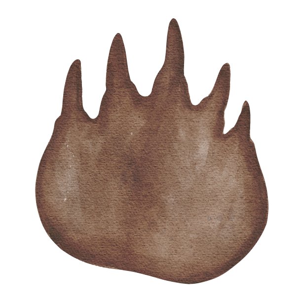 手绘水彩鼹鼠爪印的一个森林动物孤立在白色的背景。用于海报，印刷，明信片，卡片，模板，纺织品，织物，图案，贴纸图片下载