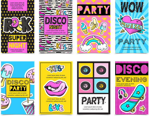 时尚补丁徽章横幅集图片下载