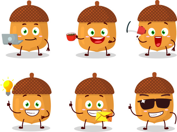 核桃卡通人物有各种类型图片下载