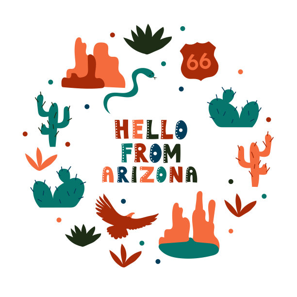 美国的收藏。来自亚利桑那的问候。国家的象征图片下载