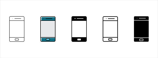 手提电话的图标集。智能手机图标向量集。手机触摸屏图标说明图片下载