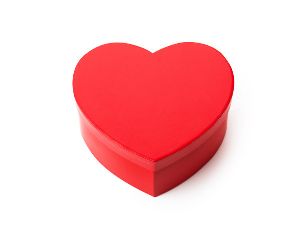 带有剪切路径的心形盒子。图片下载
