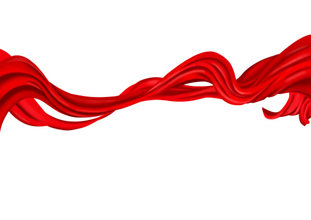 中国风节日红色飘带插画图片下载