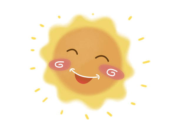 卡通微笑的太阳插画图片下载