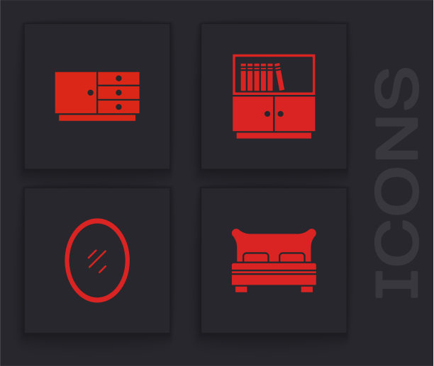 大床，衣柜，抽屉，图书馆书架图片下载