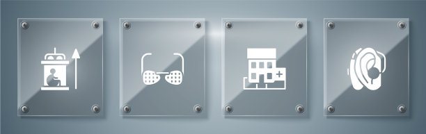 设助听器的医院大楼失明图片下载