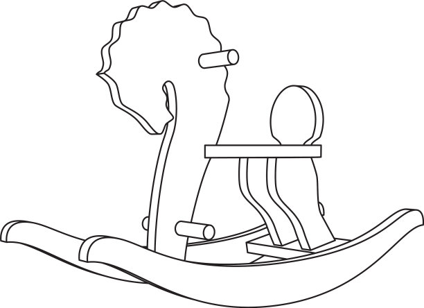 摇摆木马儿童玩具线图片下载