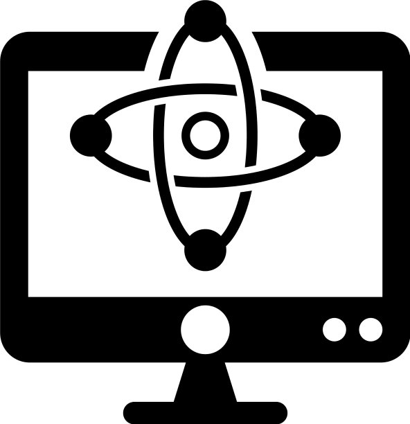 物理研究原子图标黑色图形图片下载