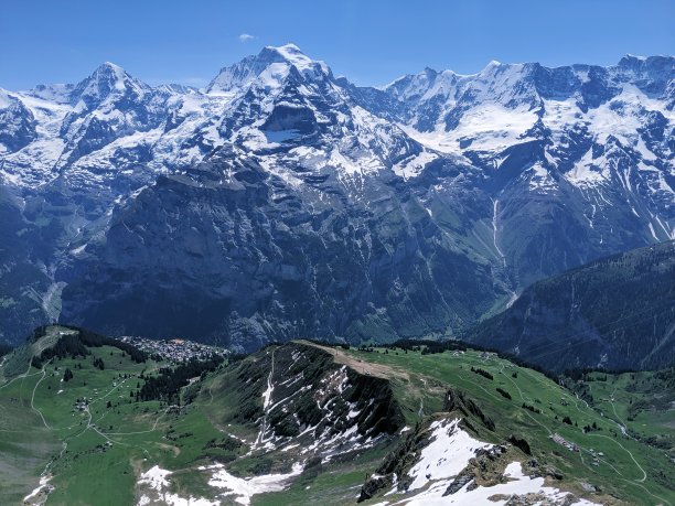 从瑞士穆伦的Birg站出发的少女峰图片下载