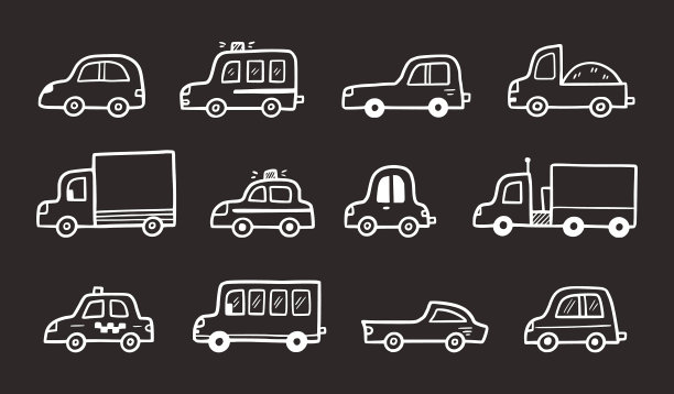 涂鸦汽车设定有趣的素描图片下载