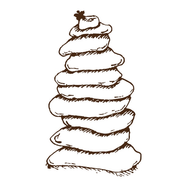 温泉石彩绘金字塔图片下载