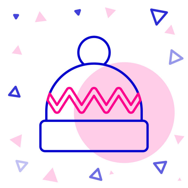 线冬季帽子图标孤立在白色背景图片下载