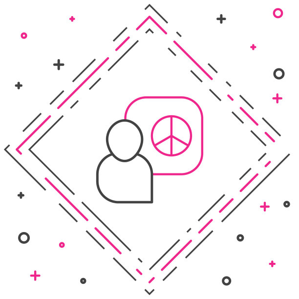 线和平谈判图标孤立的白色背景图片下载