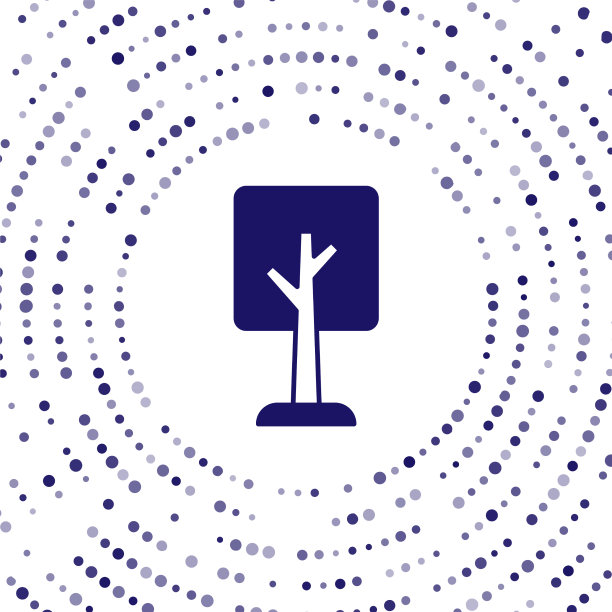 蓝色的树图标孤立在白色的背景图片下载