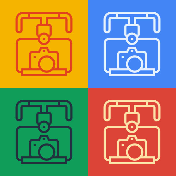 波普艺术线万向节稳定与单反相机图片下载