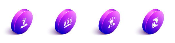 设置等距稻草人小麦农民在帽子图片下载