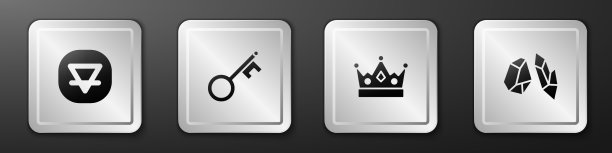 设置土元素老钥匙王冠和魔法图片下载