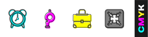 设置闹钟哨子公文包和目标图片下载