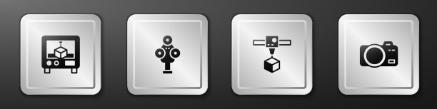 设置3d打印机，扫描仪，立方体和照片相机图片下载