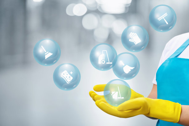 清洁女工展示服务图标。图片下载