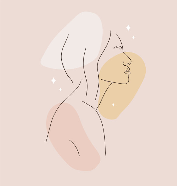 化妆或发型概念抽象的女人图片下载