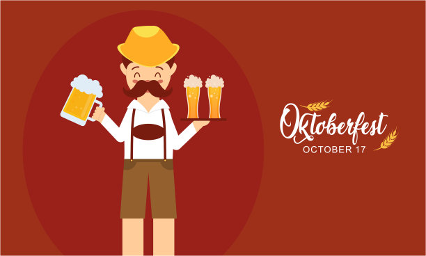 手绘啤酒节人物图片下载