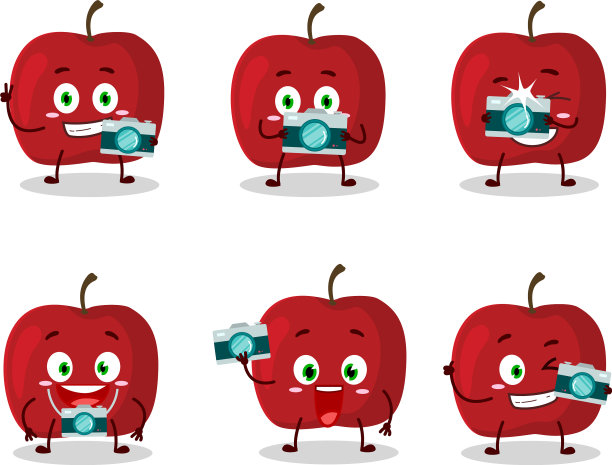 摄影师专业的表情符号用红苹果图片下载