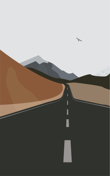 景观有蜿蜒的公路和山路图片下载