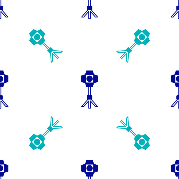 蓝色工作室灯泡在软盒图标隔离图片下载