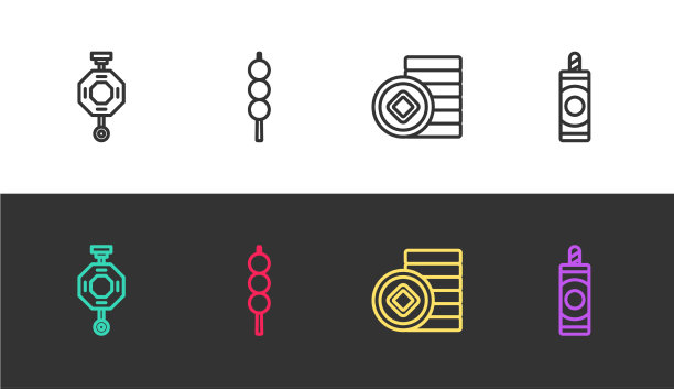 放上一排中国纸灯笼肉丸图片下载