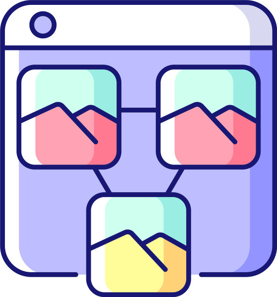 照片分享平台RGB彩色图标图片下载