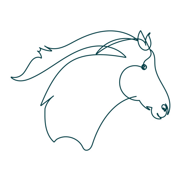 马头的艺术风格在连续线孤立图片下载