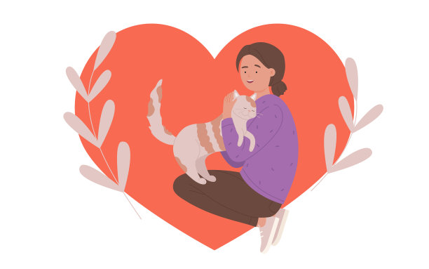 女孩抱着可爱的猫用爱年轻漂亮图片下载