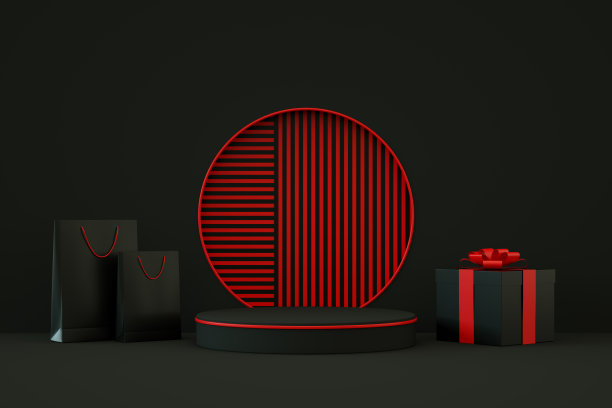 空产品站，平台，讲台，黑色背景，黑色星期五概念图片下载