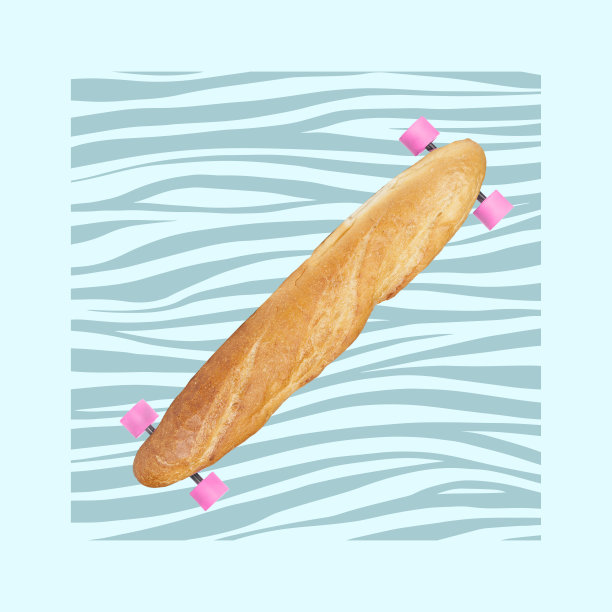 有趣的滑板图案背景当代艺术拼贴图片下载