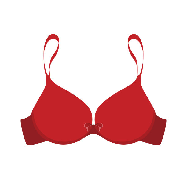美丽的红色胸罩与弓图标矢量图片下载