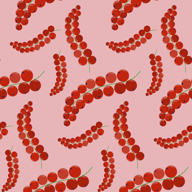 浆果红醋栗无缝模式。为织物，纺织品，包装纸设计图片下载