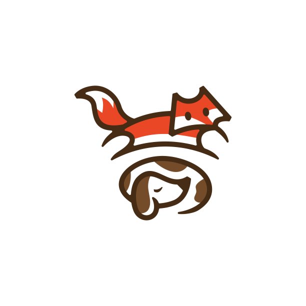 快速的棕色狐狸在懒狗矢量图标插图周围跳跃图片下载