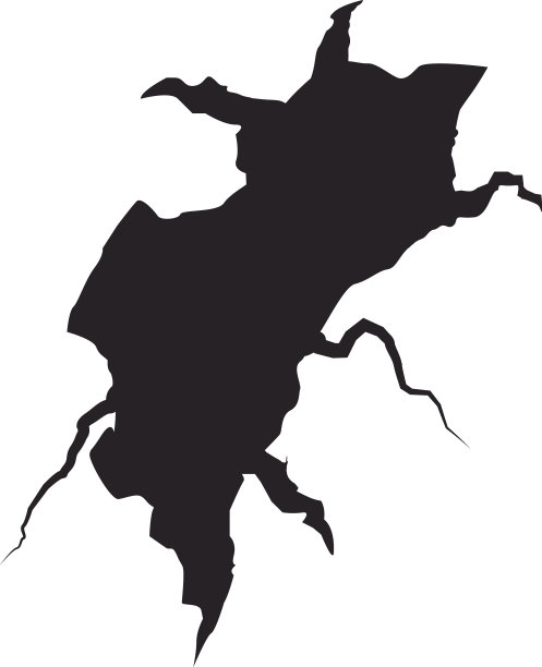 裂缝的墙上图标图片下载