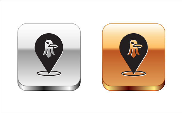 黑鹰图标孤立在白色背景图片下载