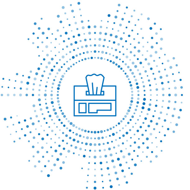 蓝色线湿擦拭包图标隔离在白色图片下载