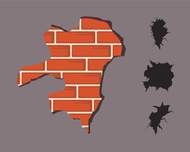 裂缝墙符号集图片下载