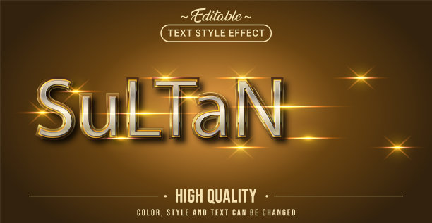 可编辑的文本风格效果-苏丹文本风格图片下载