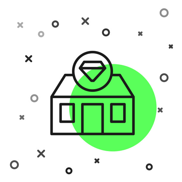 黑线正面建筑珠宝店图片下载