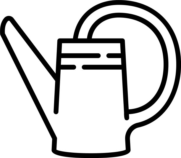 园艺塑料喷壶图标轮廓风格图片下载