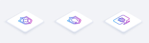 设等距线人寿保险与护盾图片下载