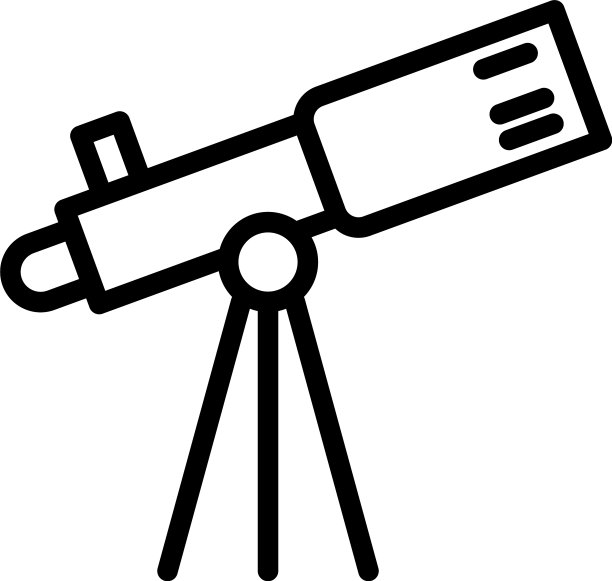 空间望远镜图标轮廓风格图片下载