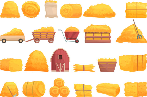 包干草图标设置卡通农业图片下载