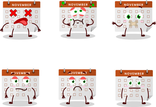 感恩节日历卡通人物没有图片下载