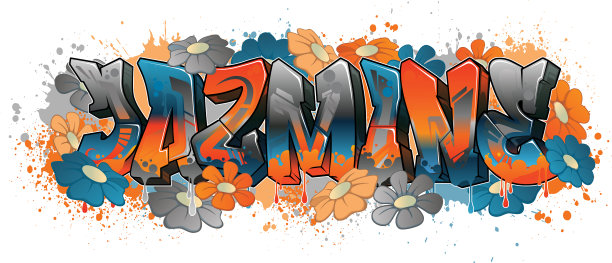 涂鸦风格的名字设计- jazmine图片下载